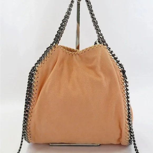 Stella McCartney Peach Shoulder Bag with Chain Trim - Picture 2 of 16